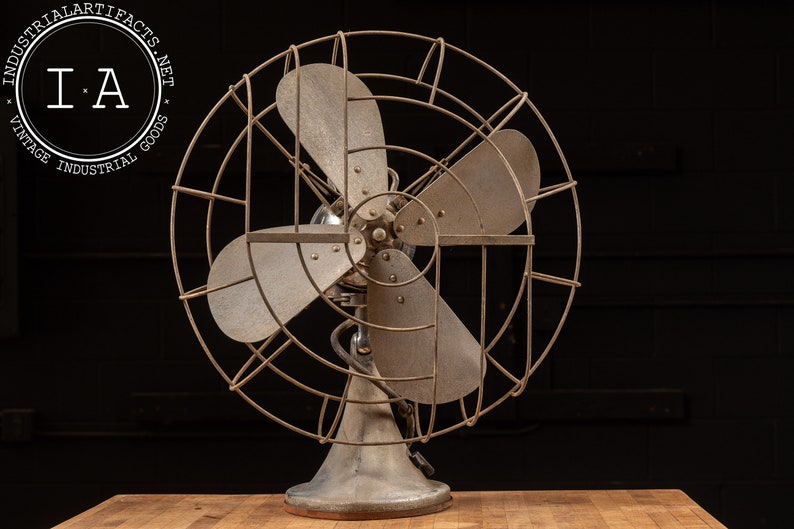 Ventilador de escritorio de acero Hunter C-16 vintage imagen 1