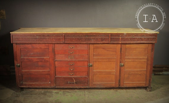 Antique Wooden Multi Drawer Lawyers Cabinet Etsy