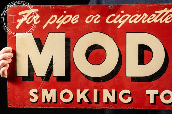 Vintage Painted Tin Tobacco Sign