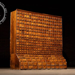 Massive Antique 370-Drawer Industrial Hardware Cabinet