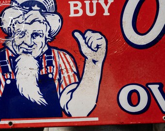 Antique Oshkosh B'gosh Single-sided Porcelain Sign - Etsy