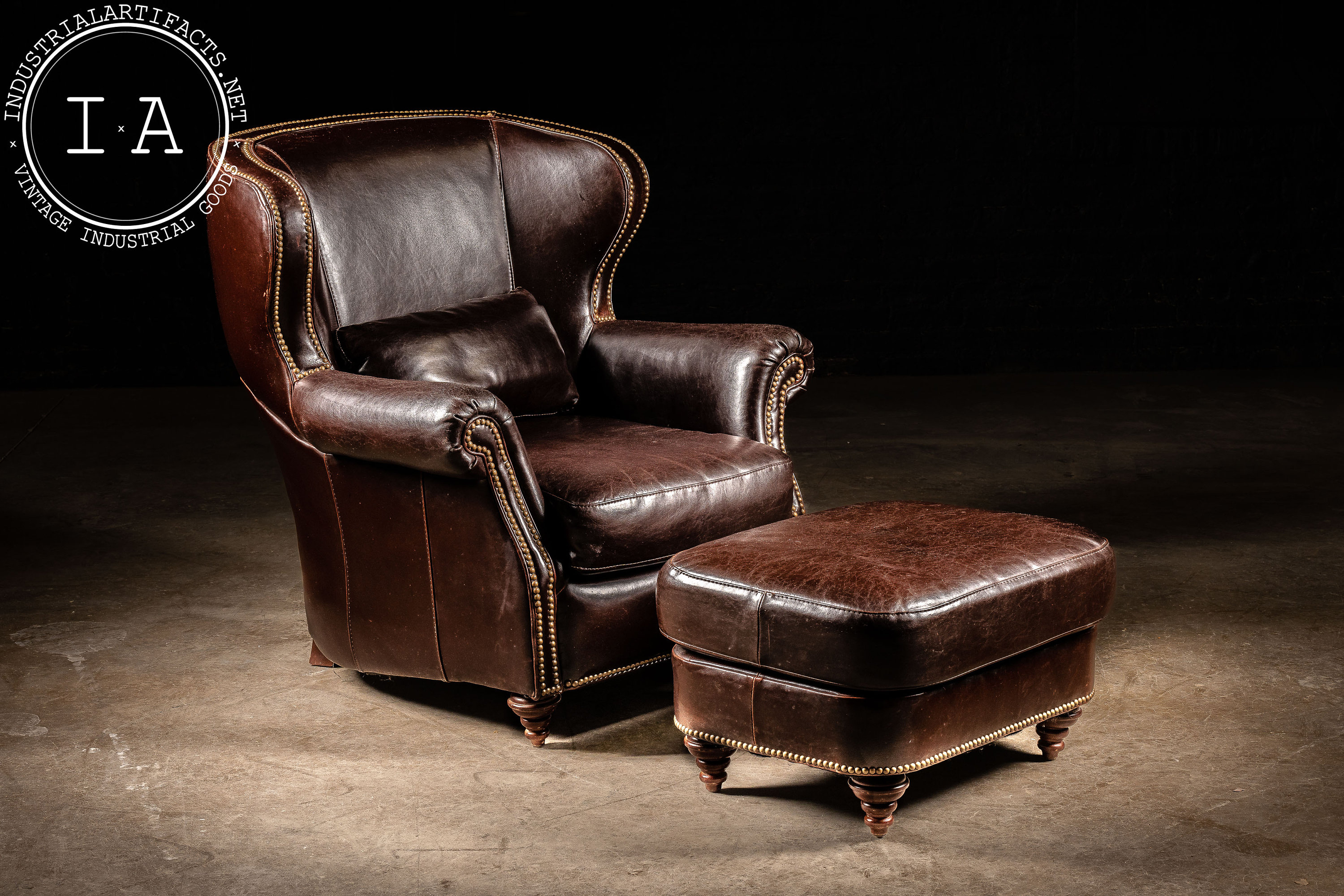 Thomasville sale leather ottoman