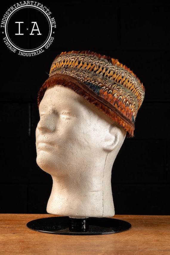 Vintage OOAK Pheasant Pillbox hat Brown Feather Pillbox Vintage Hats for Women for sale | eBay main image 4