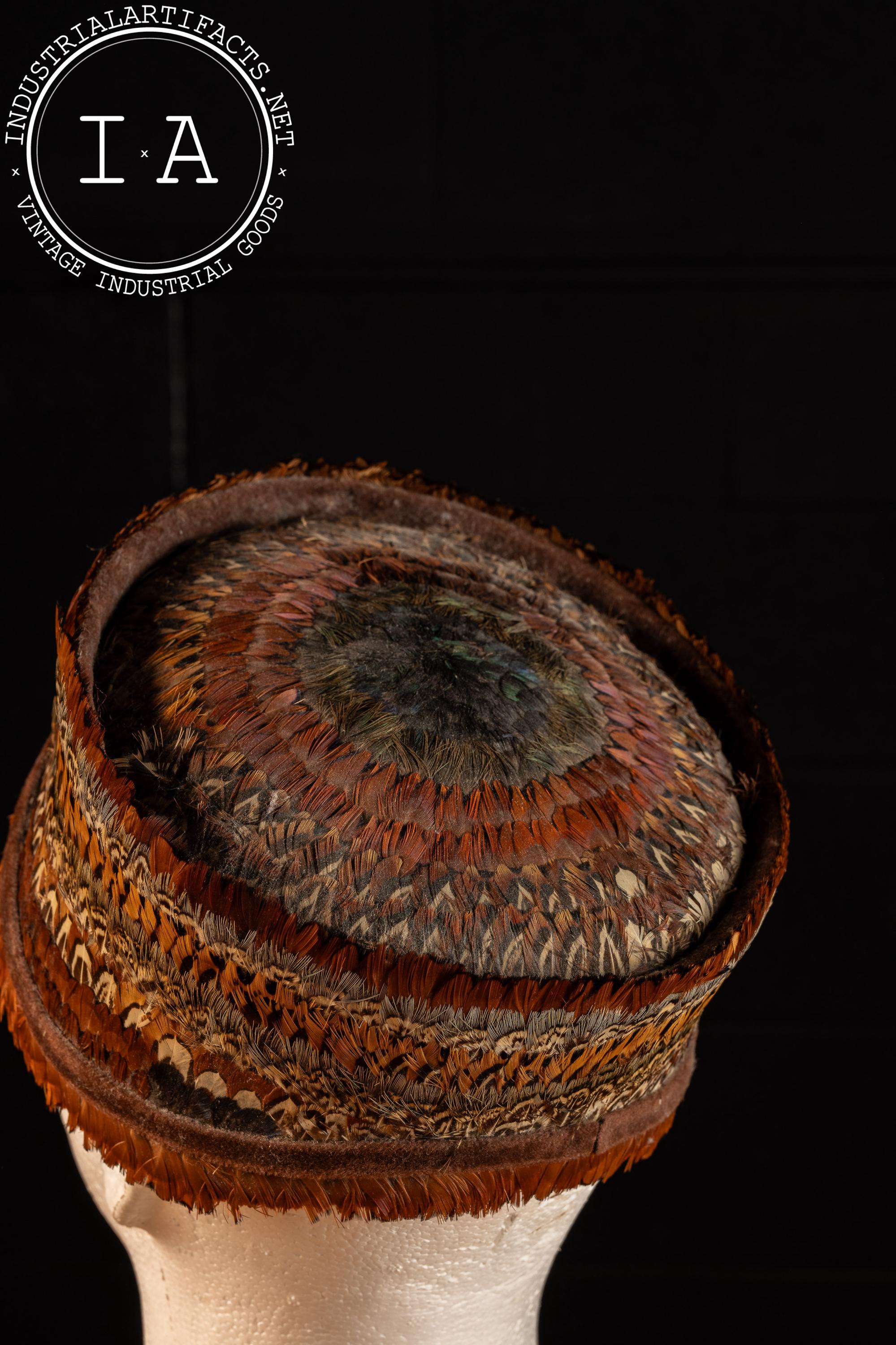 Vintage Custom Pheasant Feather Pill Box Hat - Etsy display picture 1