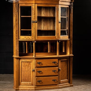 Massive Vintage Hutch with Glass Doors