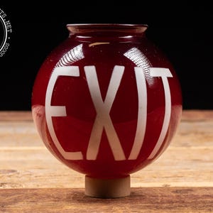 Vintage Glass Exit Light - Etsy