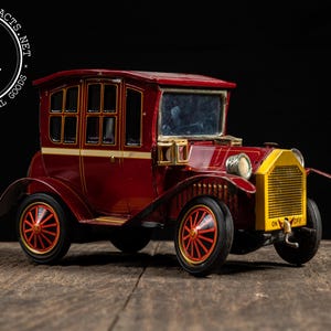 Vintage Tin Litho “Grand-Pa Car” Sedan with Box by Rosko