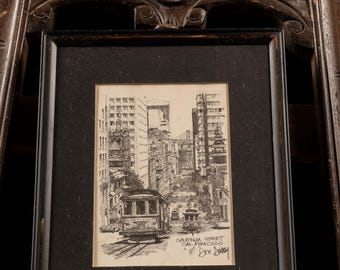 Don Davey San Francisco Cable Car Print: Matted & Framed Art - Etsy