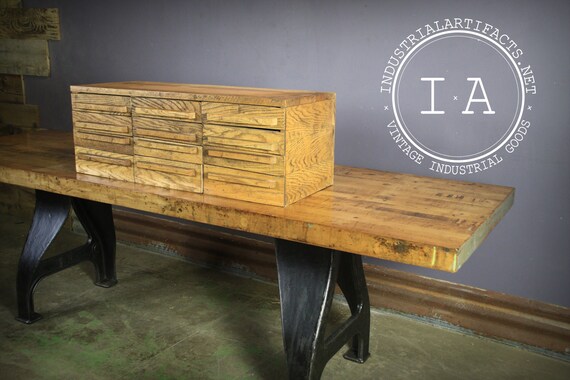 Antique 16 Drawer Wooden Storage Cabinet Etsy