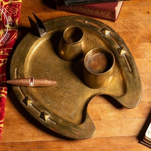 Vintage Brass Horseshoe Ashtray