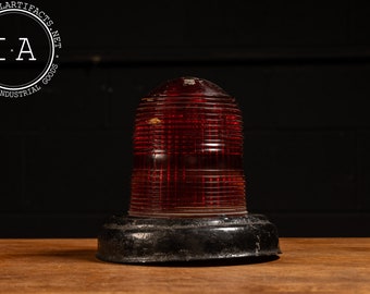 Vintage Industrial Fresnel Warning Light