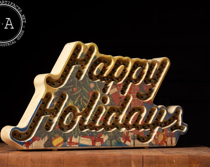 Vintage Lighted Happy Holidays Sign Etsy