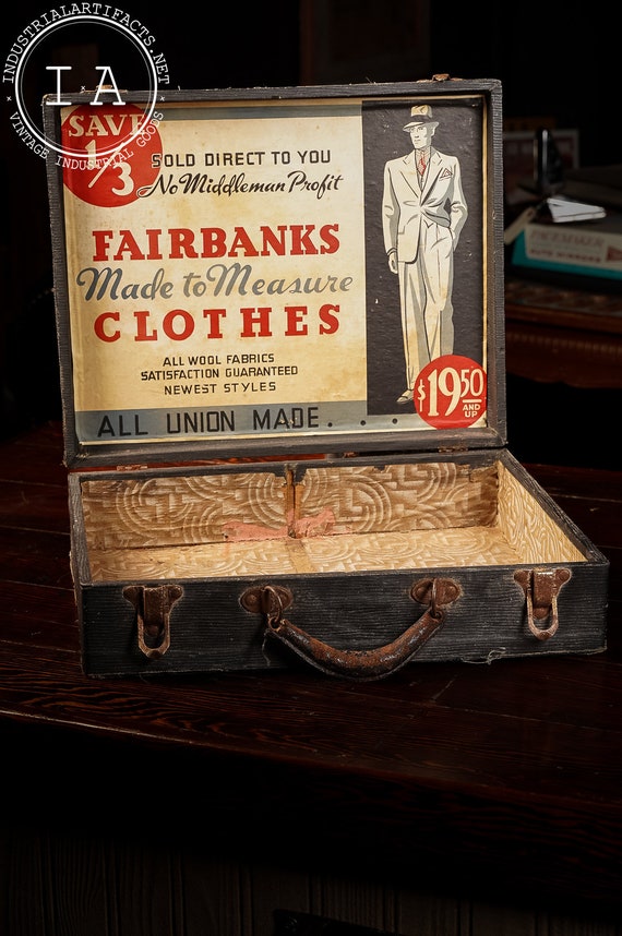 Early Fairbanks Custom Clothing Salesman Suitcase - image 2
