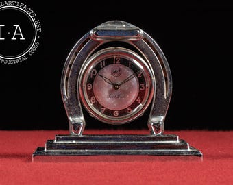 Vintage Chrome-plated Horseshoe Clock by Lux - Etsy