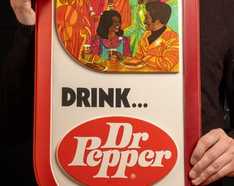 Psychedelic Formed Plastic Dr. Pepper Advertising Sign