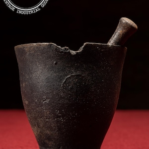 Late 19th/Early 20th Century Cast Iron Mortar and Pestle