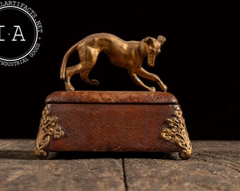 Early 20th Century Leather Wrapped Italian Greyhound Vessel