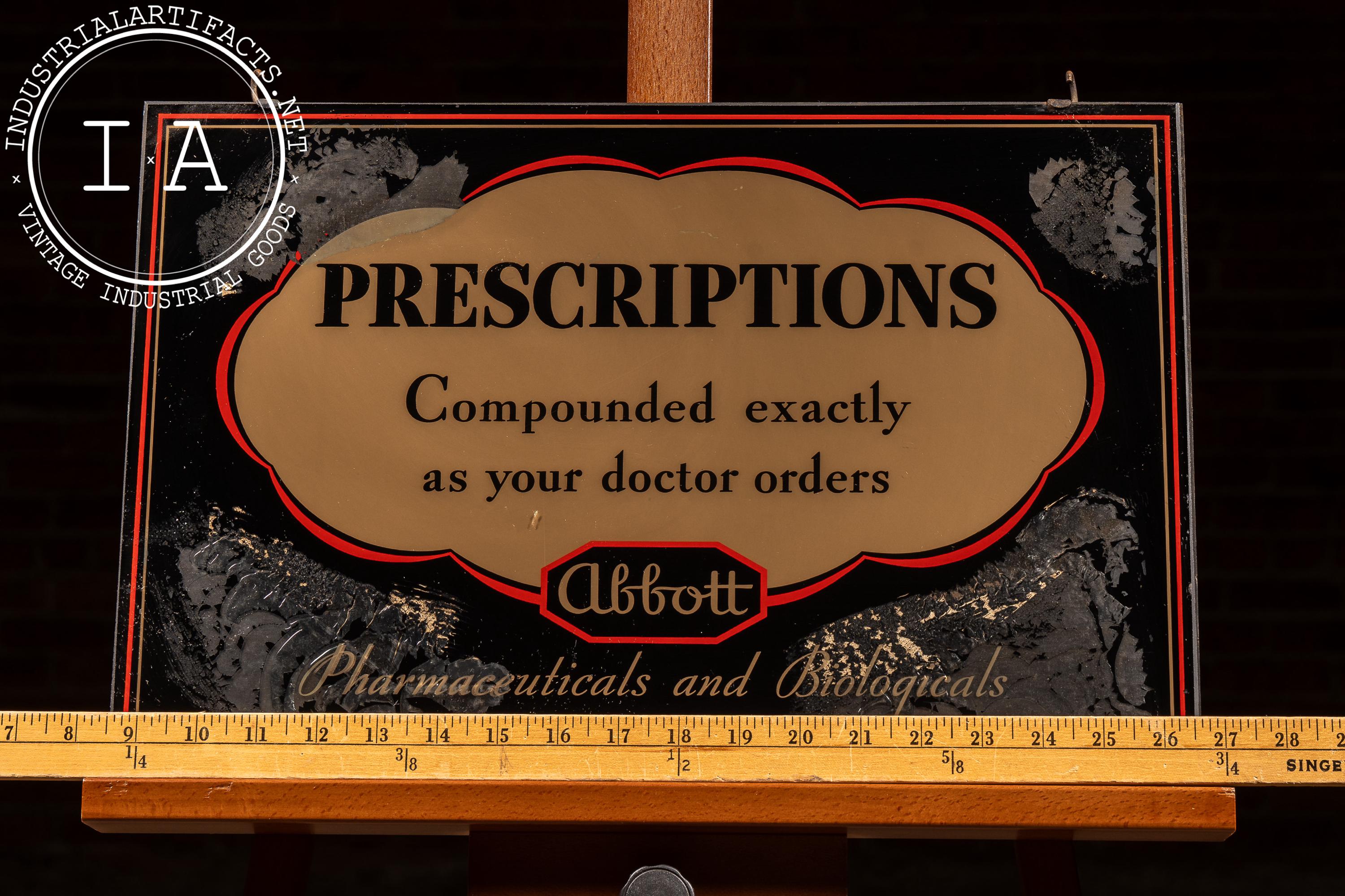 Abbott Pharmaceutical Prescriptions Reverse Glass Sign - Etsy