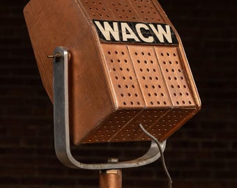 Vintage WACW Oversized Broadcast Microphone