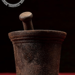 Late 19th/Early 20th Century Cast Iron Mortar and Pestle
