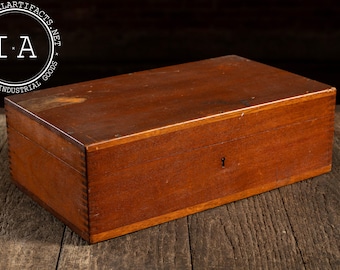 Antique Dovetail Wooden Document Box