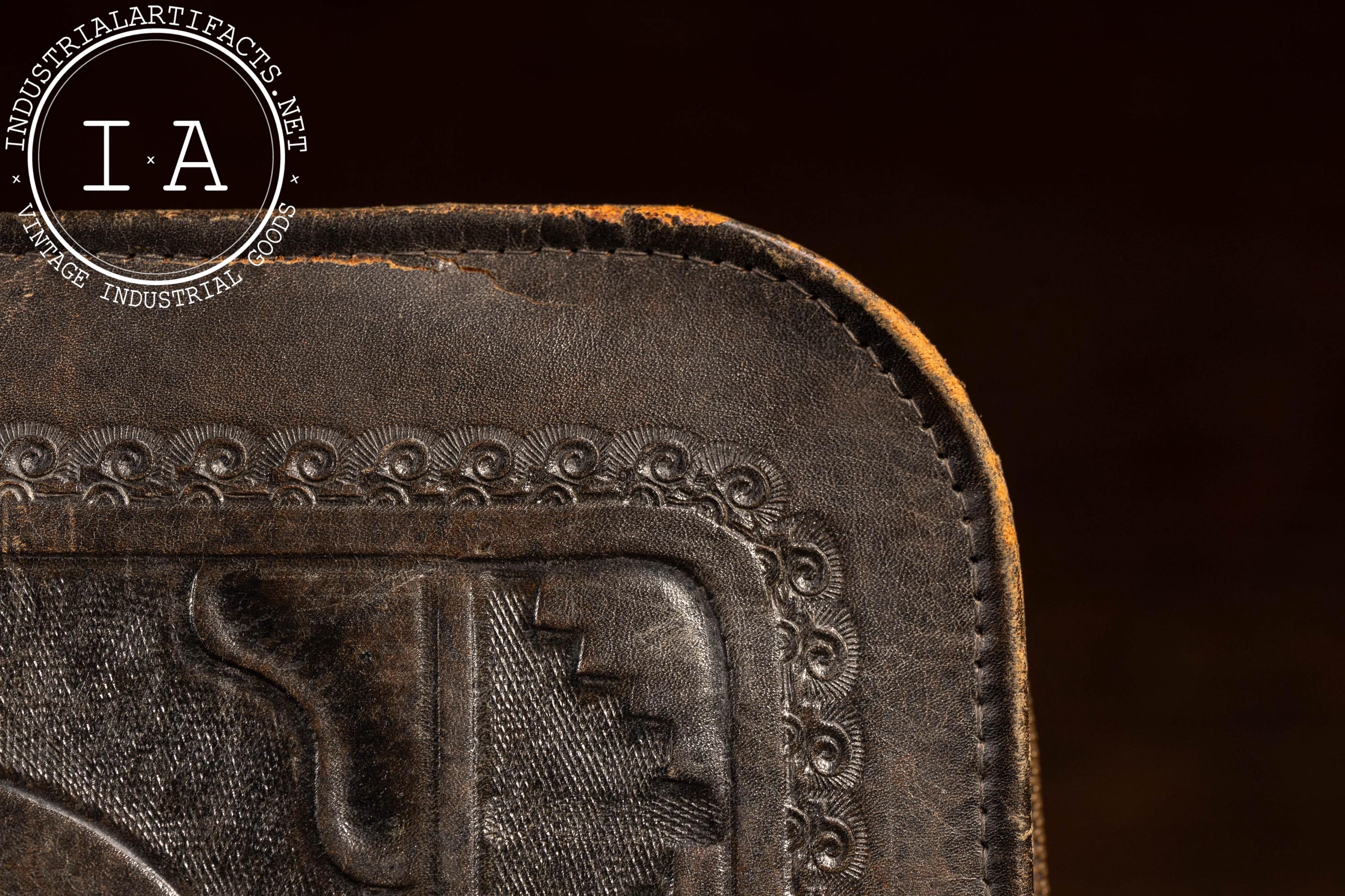 Vintage Mesoamerican Motif Tooled Leather Briefcase - Etsy