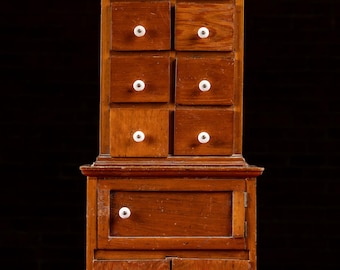 Vintage Folk Art Wooden Cabinet