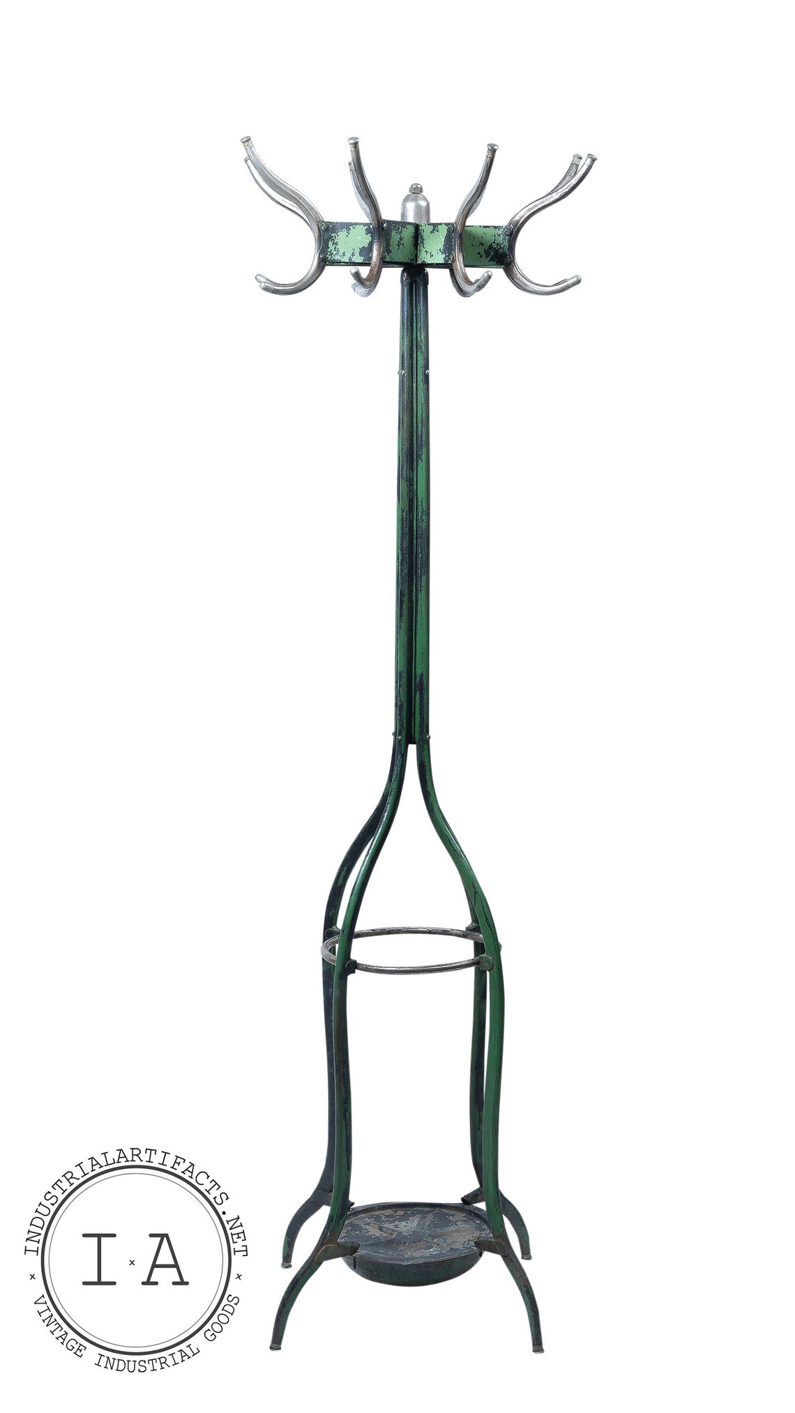 Koken Barber Shop Coat Rack With Chippy Green Paint Etsy