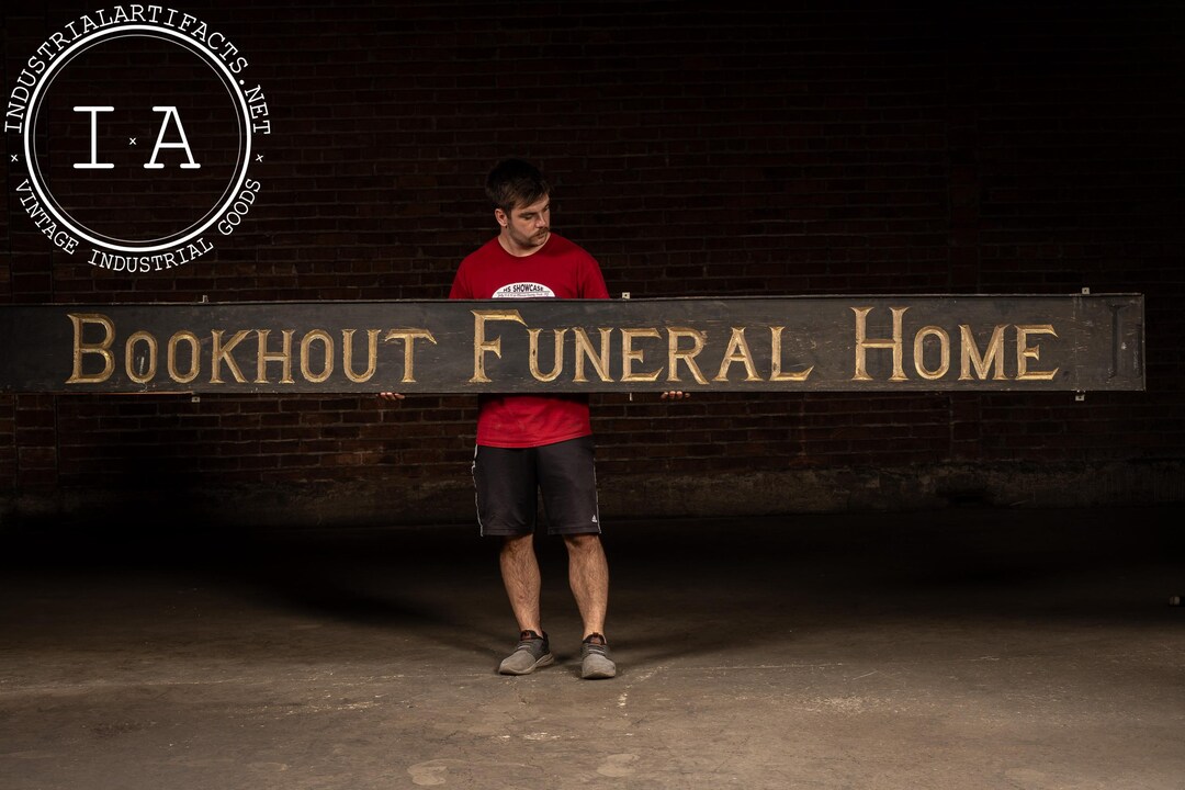 Antique Hand-carved "bookhout Funeral Home" Painted Wood Sign - Etsy