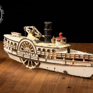 c. 1880 Wilkins Puritan Steamboat Cast Iron Toy