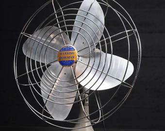 Vintage Model 62 Oscillating Desk Fan by Manning Bowman