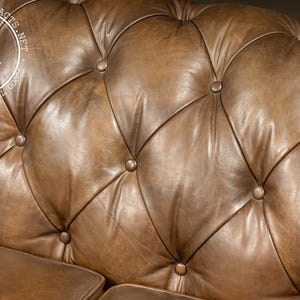 Vintage Chesterfield Tufted Leather Sofa With Cushions in Brown - Etsy