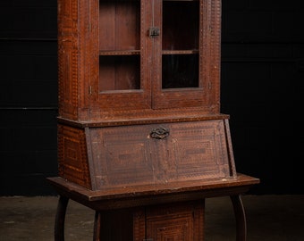 Late 19th Century Tramp Art Display Cabinet