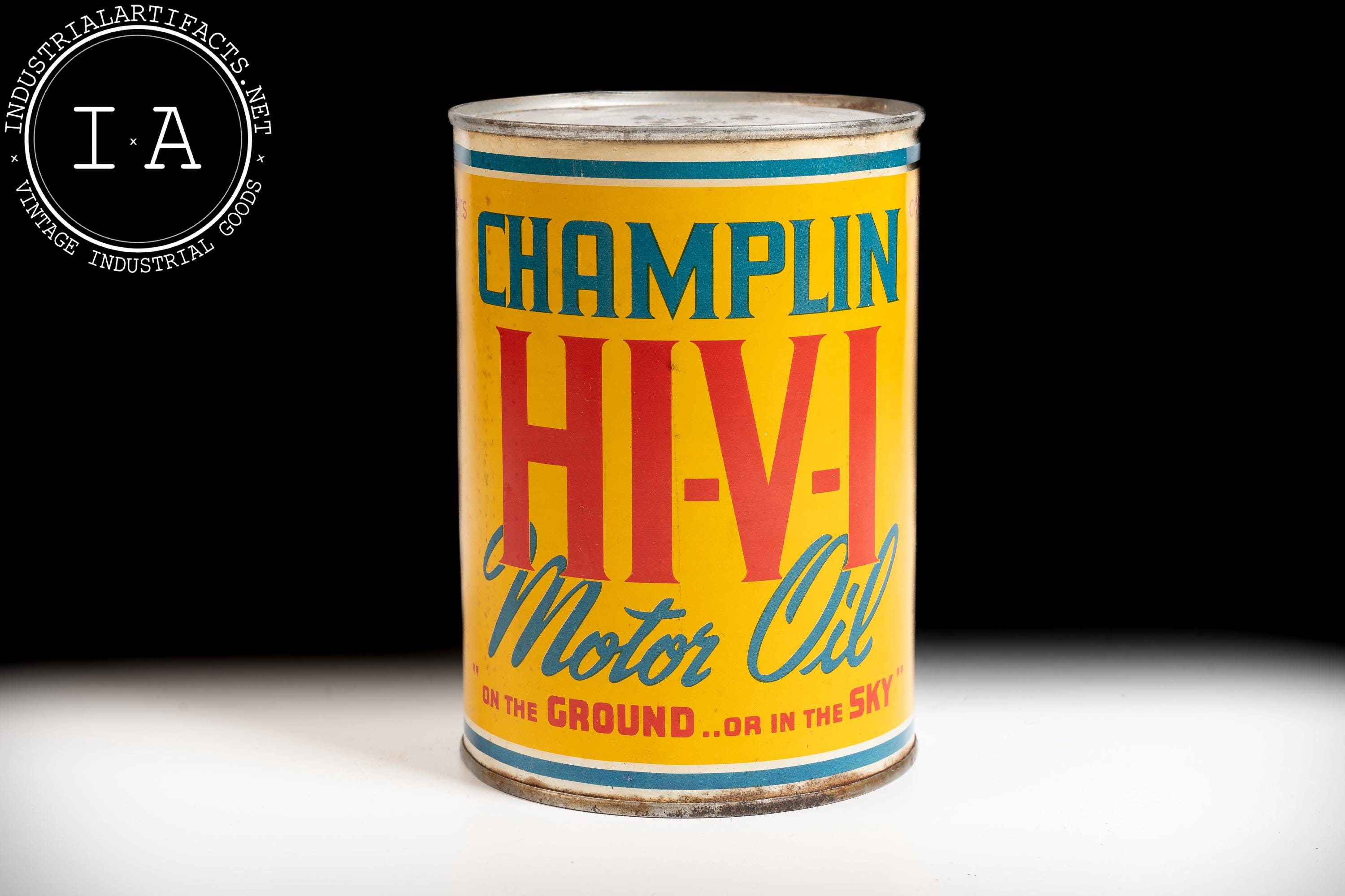 Vintage Champlin HI-V-I Motor Oil Can - Etsy