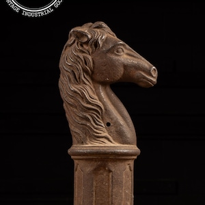 Early 20th Century Wall Mount Cast Iron Hitching Post Finial