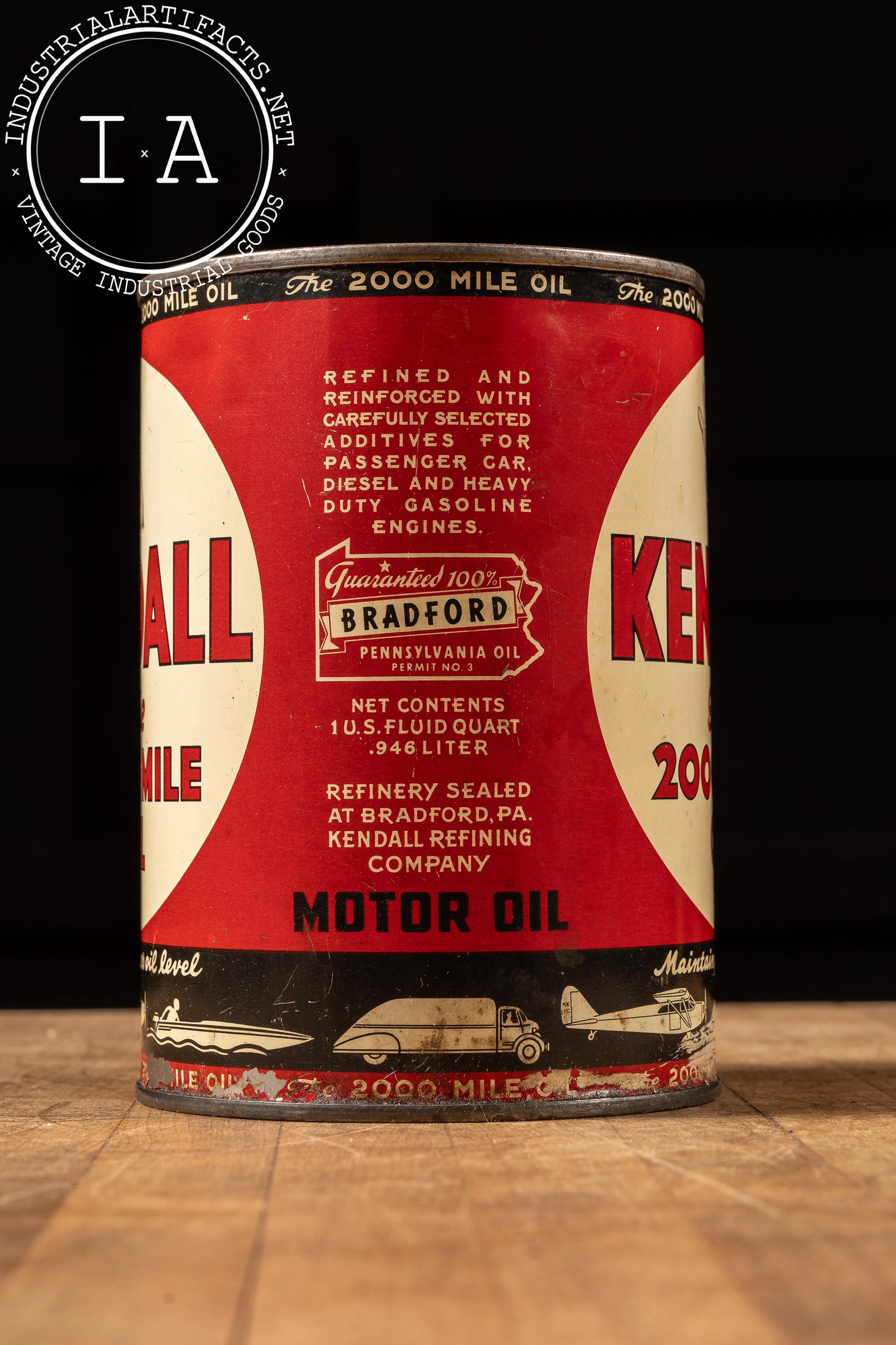 Vintage 1-qt. Kendall Motor Oil Can - Etsy