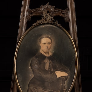 19th Century Portrait in Antique Brass Frame