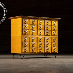 Mid-Century 30-Drawer Library Card Catalog Cabinet