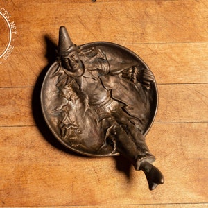 Vintage Solid Brass Clown Ashtray