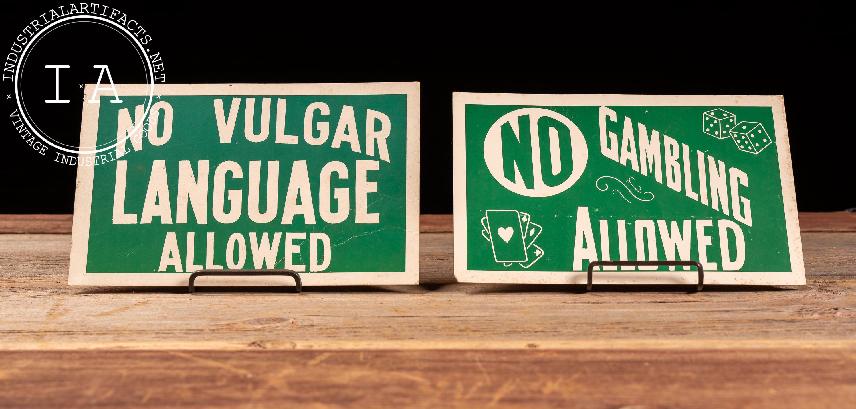 Pair of Vintage Cardstock Parlor Signs - Etsy