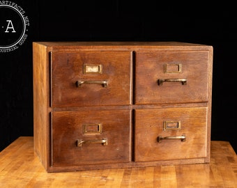 Vintage Four Drawer Wooden Machinist Cabinet