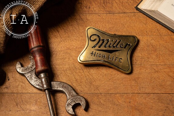 Brass Miller High Life Belt Buckle - Etsy display picture 2