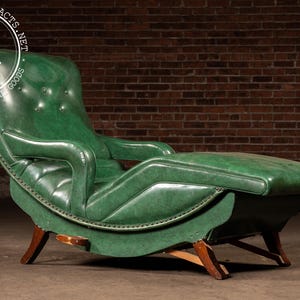 Vintage Vinyl Chaise Lounge in Green by Contour Chair Co.