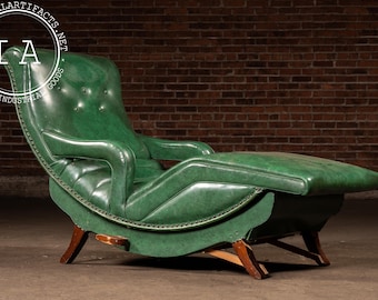 Vintage Vinyl Chaise Lounge in Green by Contour Chair Co.