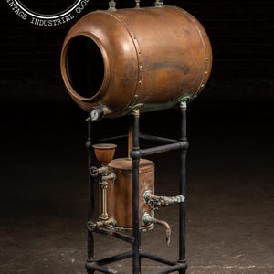 Antique Industrial Copper Pressure Vessel Apparatus immagine 7