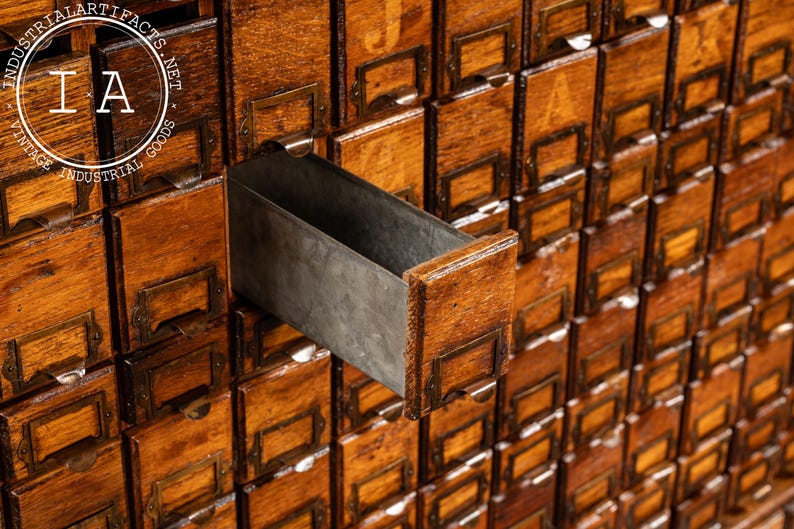 Massive Antique 370-Drawer Industrial Hardware Cabinet image 9