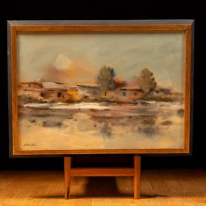 Riva | Umberto Bianchini Oil on Canvas Original, Signed