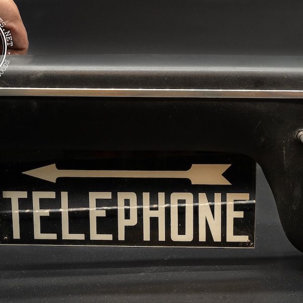 Vintage Art-Deco Lighted Telephone Sign