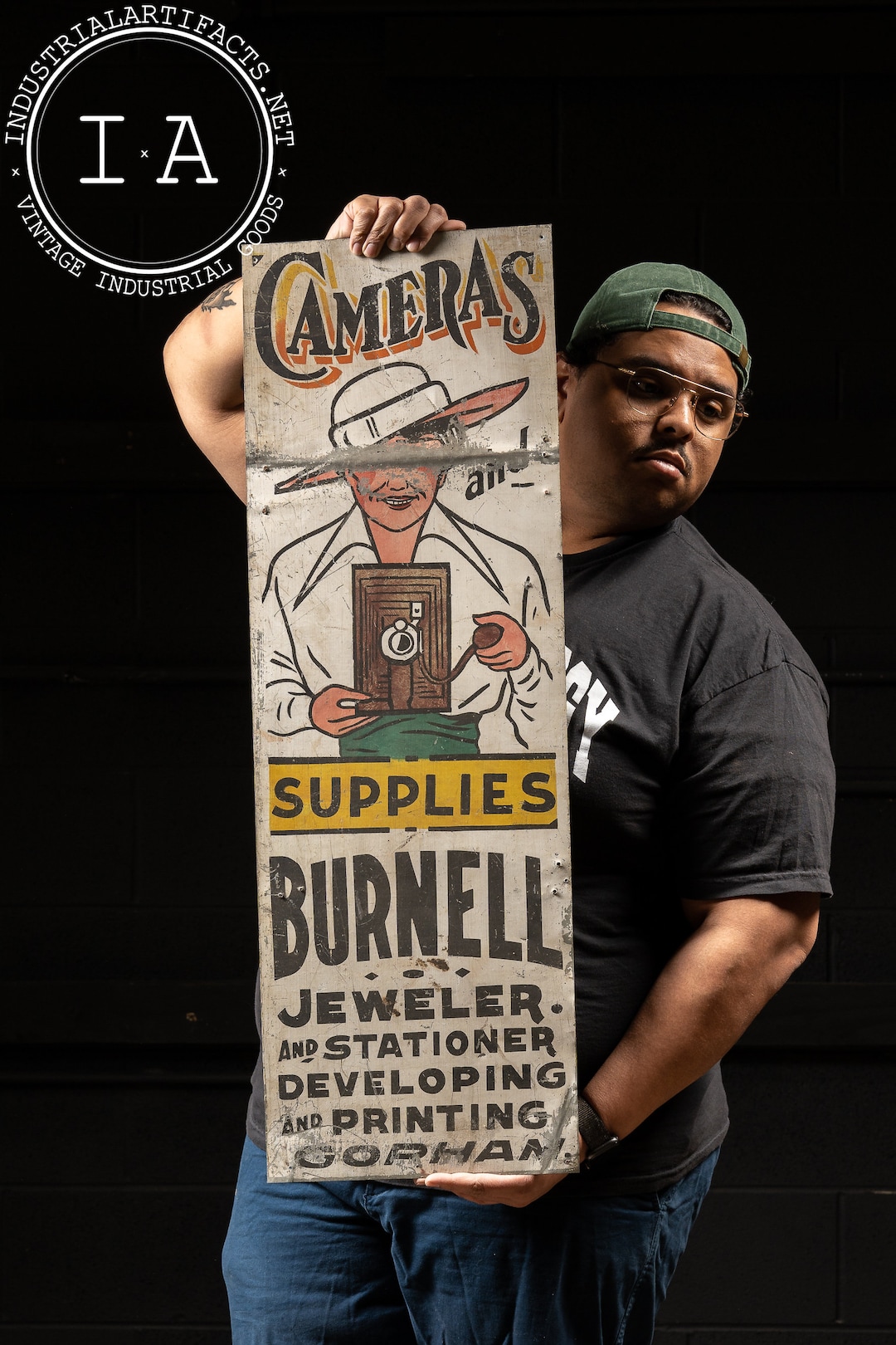 Ithaca Sign Works Camera and Supplies Tin Trade Sign Etsy