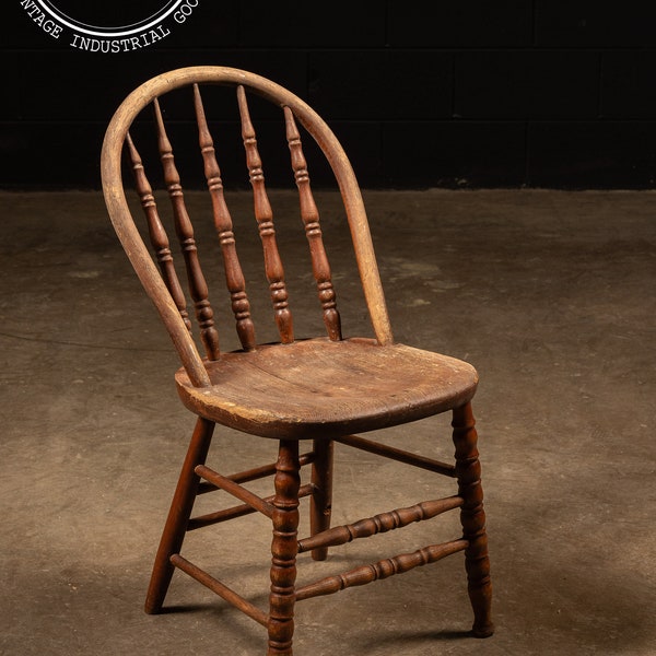 Antique Oak Spindle Back Chair